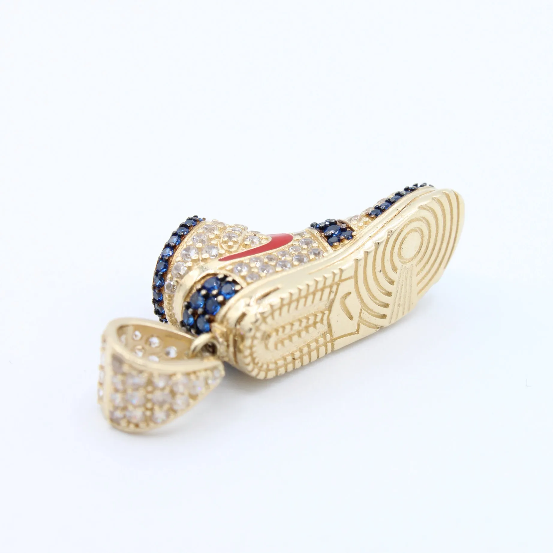 14K Cz Air One Shoes Pendant (1.2" Inches) JTJ™