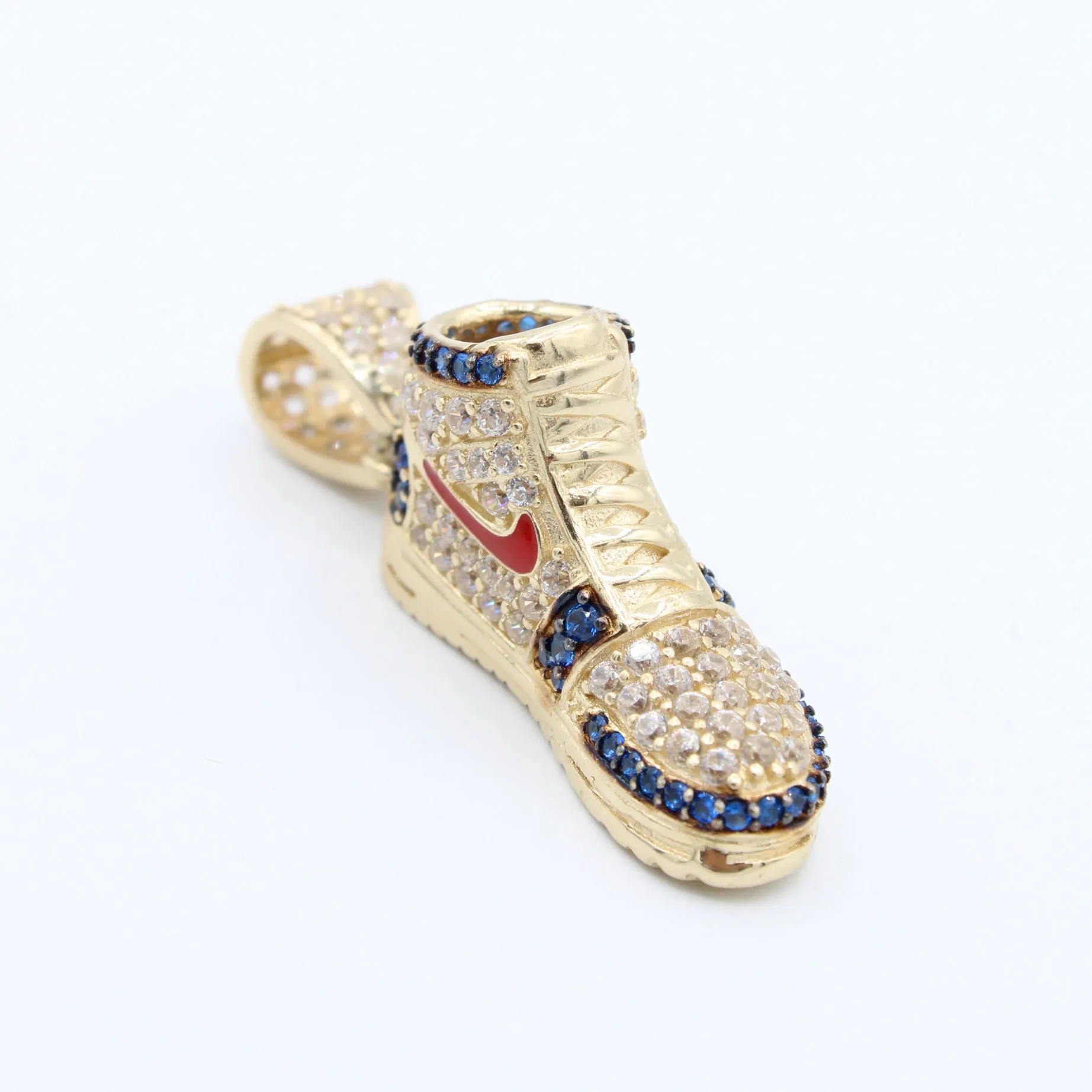 14K Cz Air One Shoes Pendant (1.2" Inches) JTJ™