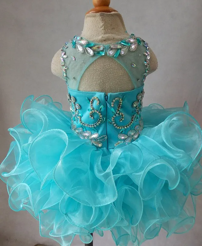 16 color --- Infant Illusion Cupcake Pageant Dress with Hair bow