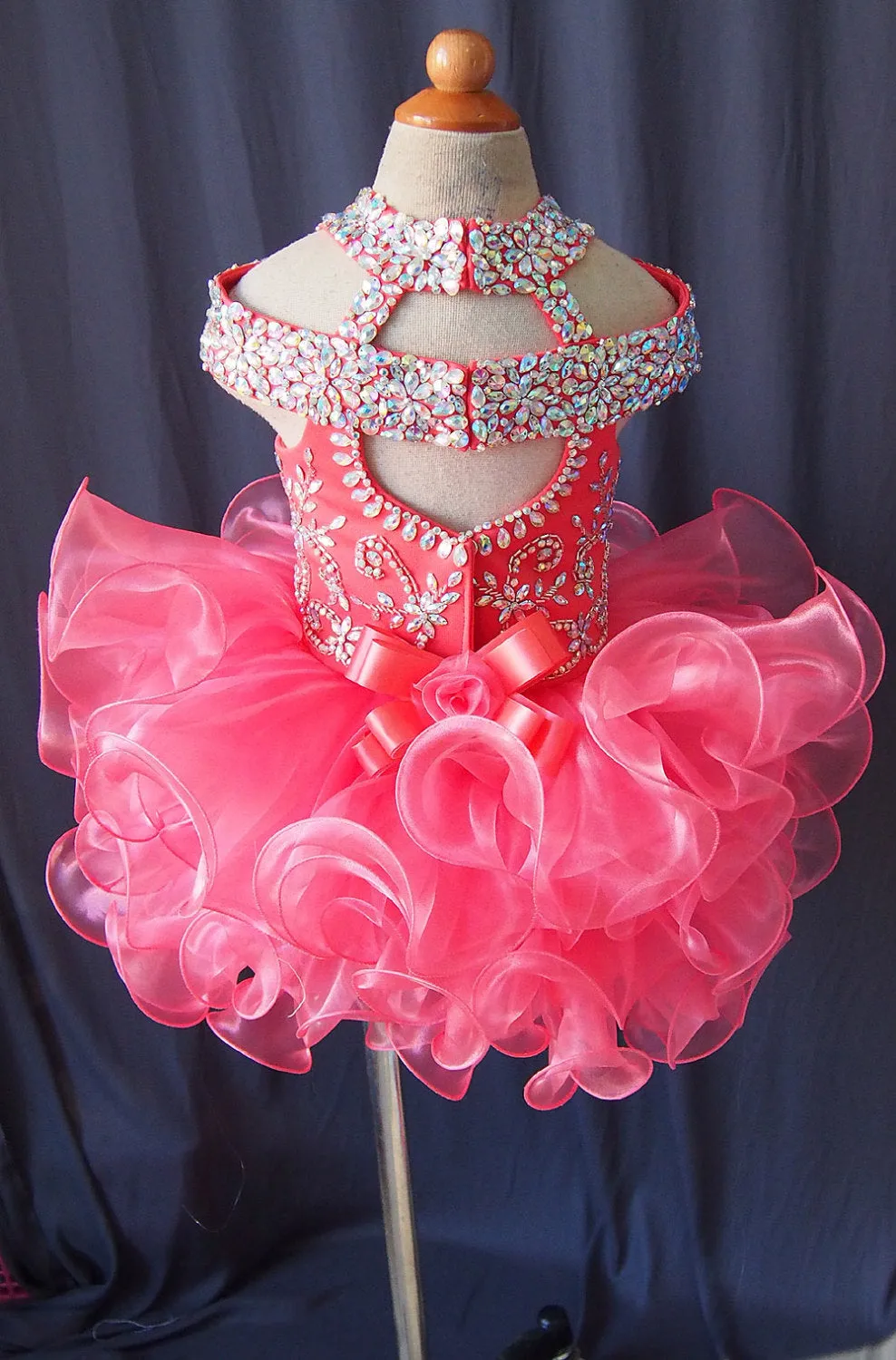 16 color ---Infant/toddler/baby/children/kids Girl's glitz Pageant evening/prom Dress/clothing 1~4T G081-4