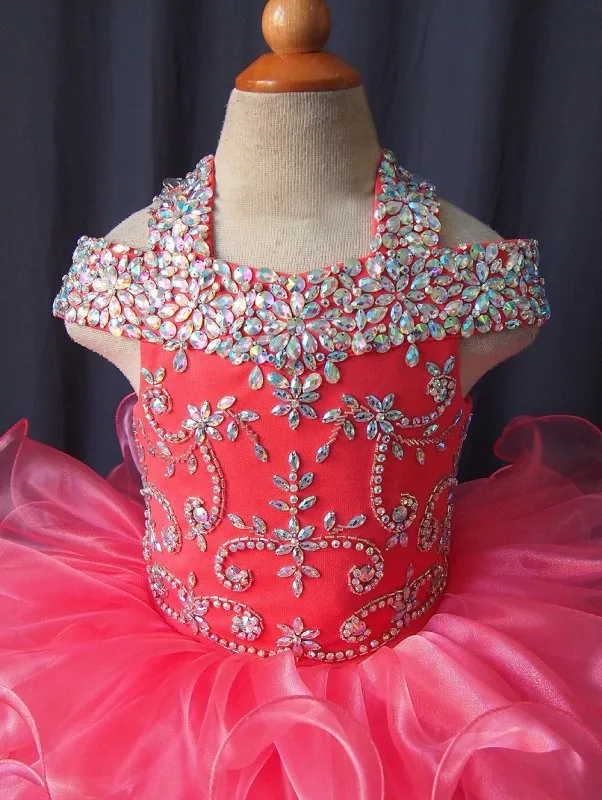16 color ---Infant/toddler/baby/children/kids Girl's glitz Pageant evening/prom Dress/clothing 1~4T G081-4