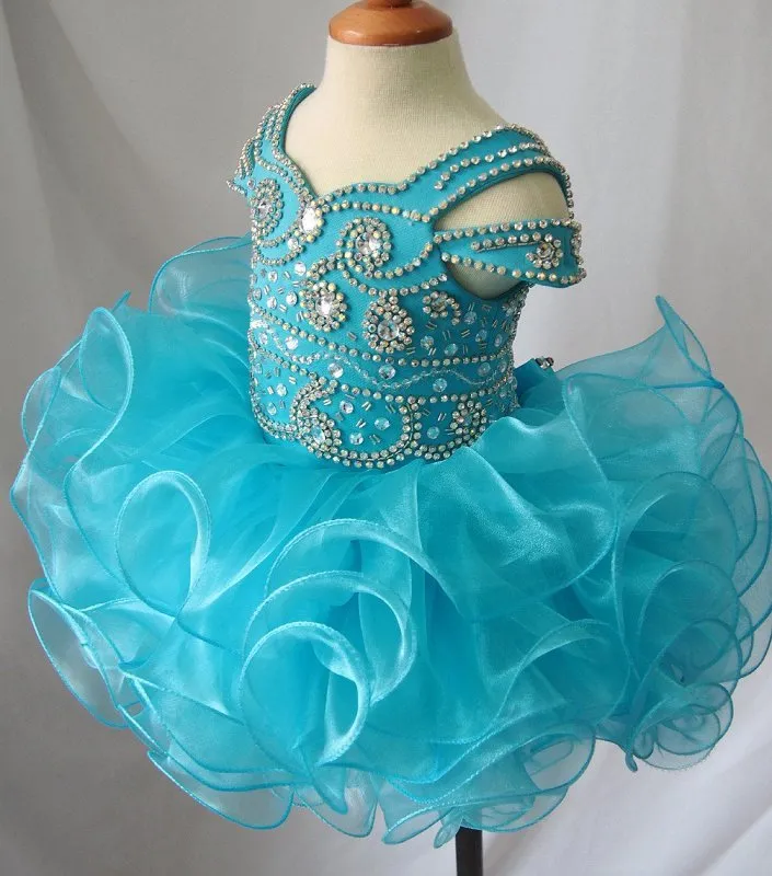 16 Color -- Stunning Beaded Bodice Little Girl Glitz Cupcake Pageant Dress