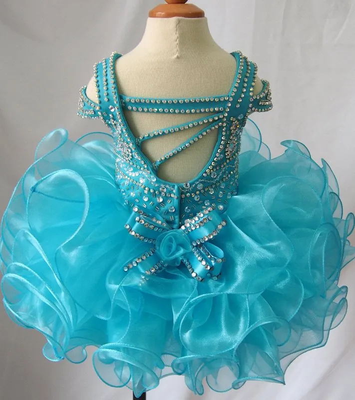 16 Color -- Stunning Beaded Bodice Little Girl Glitz Cupcake Pageant Dress
