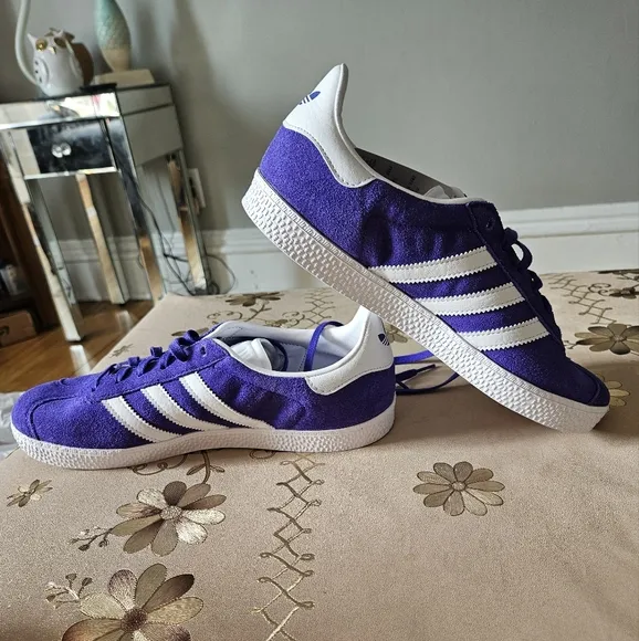 Adidas Gazelle trainers in purple and white #AdidasGazelle