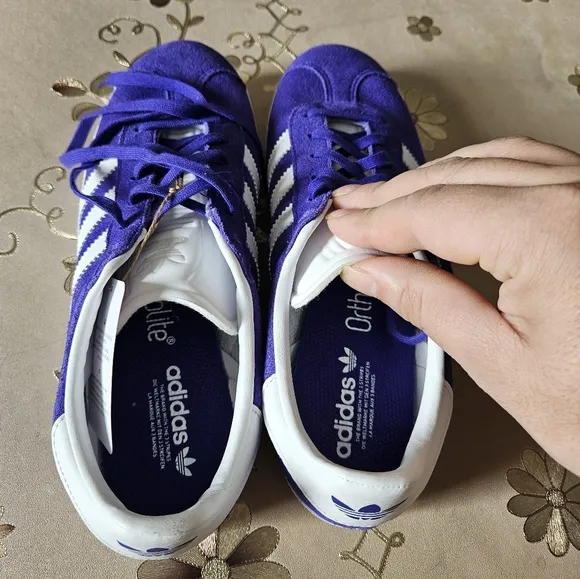 Adidas Gazelle trainers in purple and white #AdidasGazelle
