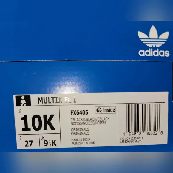 Adidas Original Multix 'Triple Black' shoes; Toddler size 10K