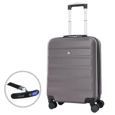 Aerolite (55x40x20cm) Ryanair Maximum Lightweight Hard Shell Cabin Hand Luggage, 4 Wheels