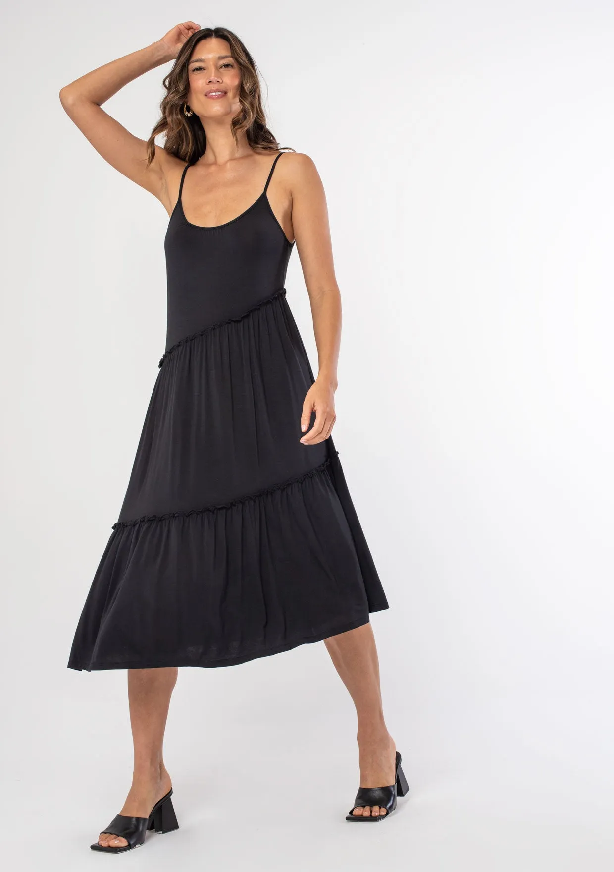 Allegra Asymmetric Midi Dress