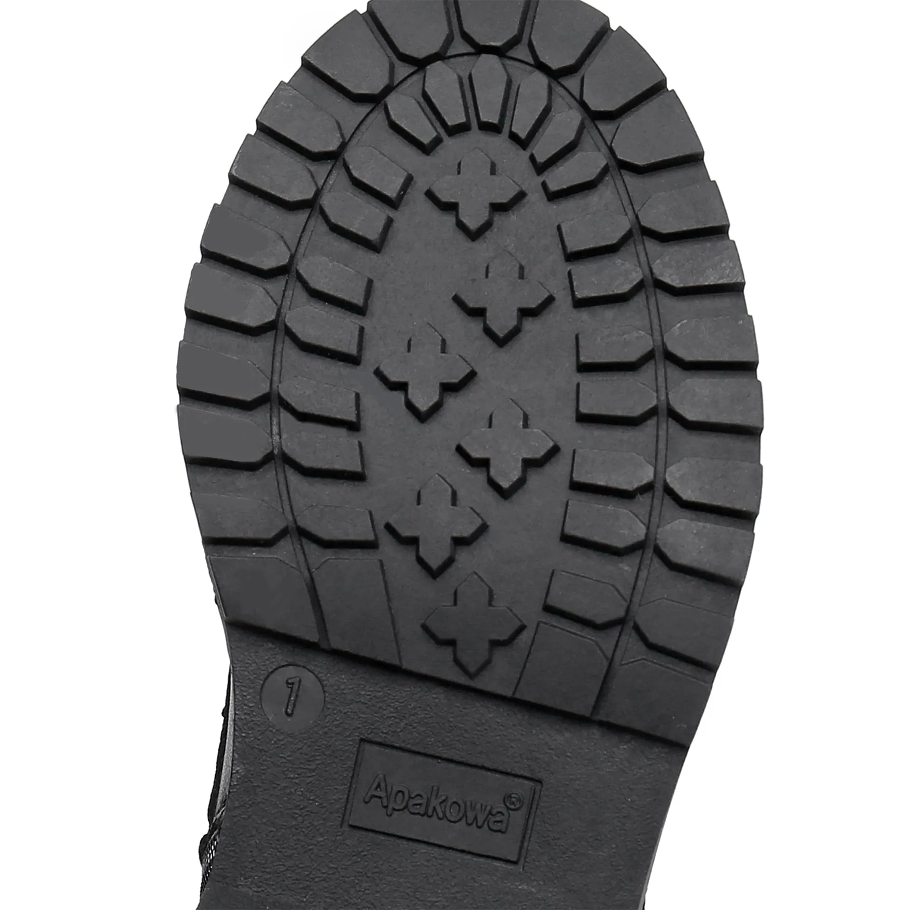 Apakowa Kids Gilrs Combat Boots with Side Zipper for Little/Big Kid-DY101-Lightblack