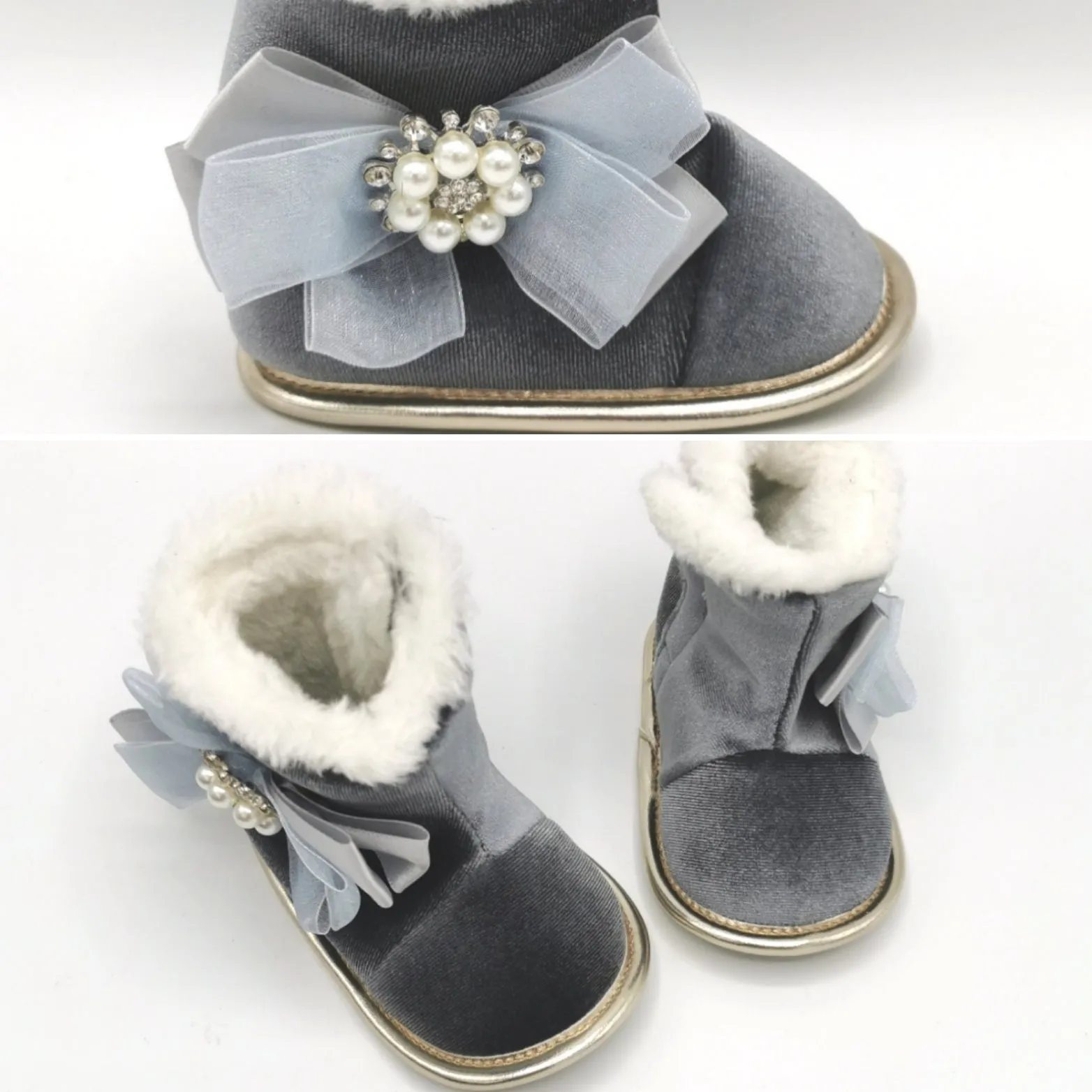 BABY GIRL SIZE 3 TODDLER - Soft Fuzzy Boots NWOT B19