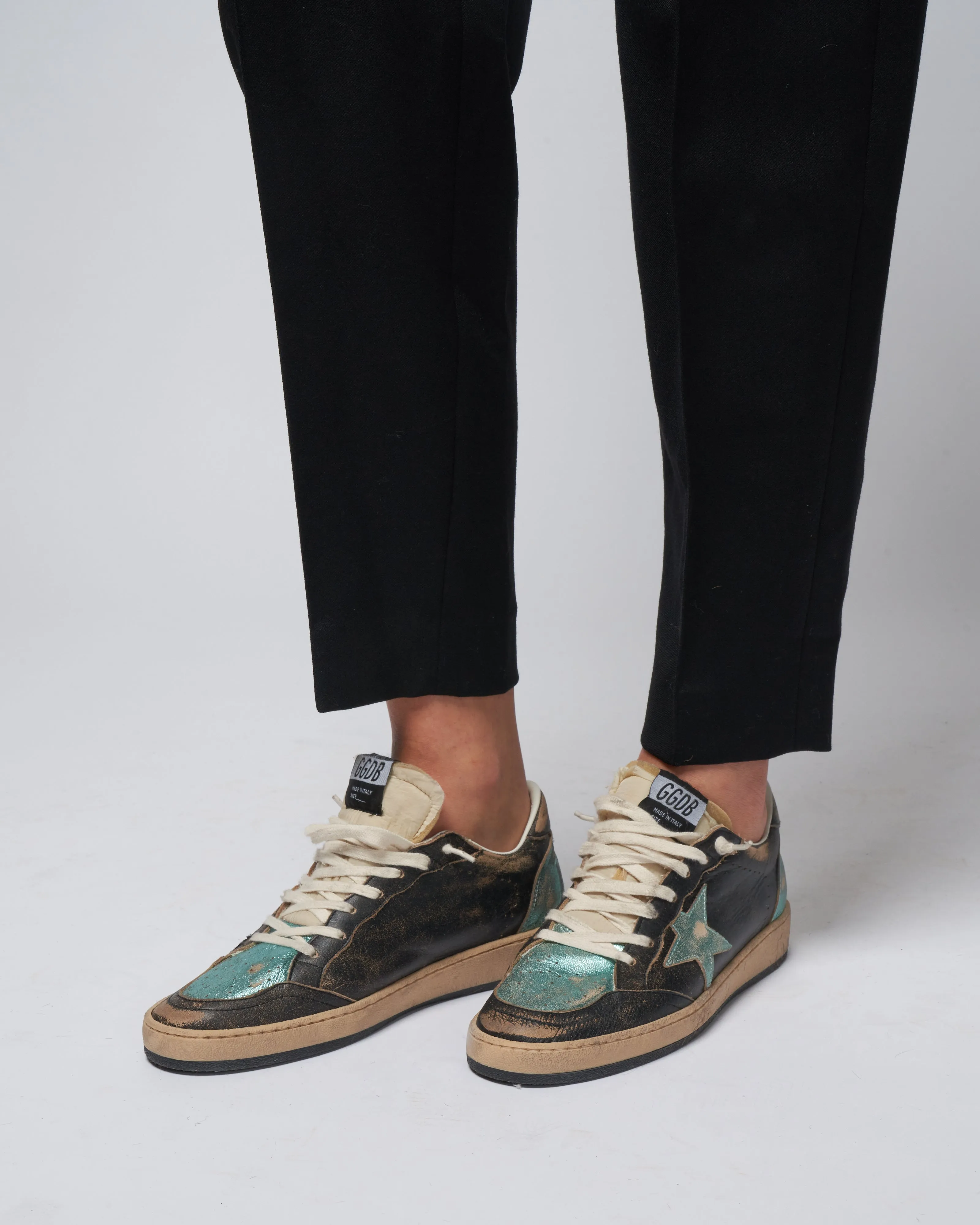 ball star shiny leather vintage laminated star - black/mint