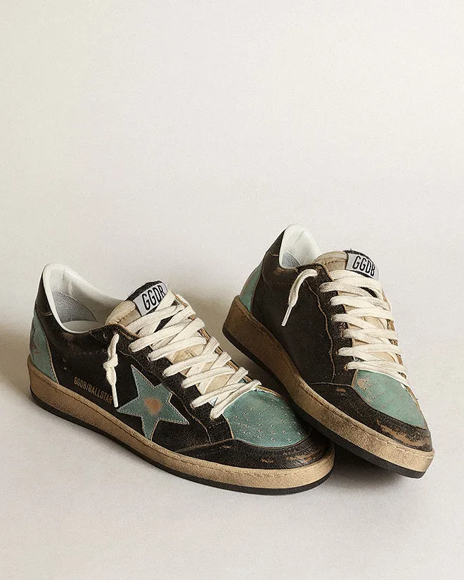 ball star shiny leather vintage laminated star - black/mint