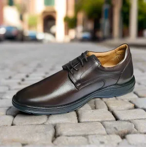 Brown Color Sollu Brand Men's Crew Shoes with Antishock technology ( With Laces ) - Made in Brazil
