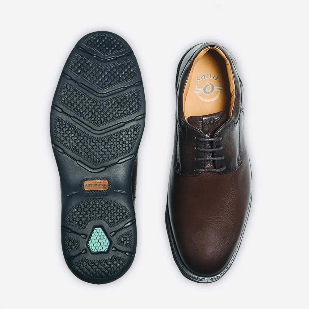 Brown Color Sollu Brand Men's Crew Shoes with Antishock technology ( With Laces ) - Made in Brazil