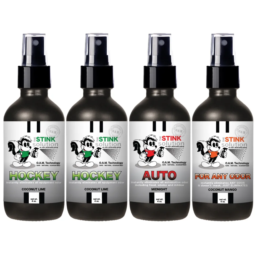 Buy 3 Get 1 FREE - Hockey Sampler Set 4 oz Odor Eliminating Sprays