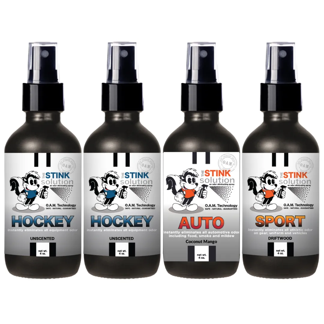 Buy 3 Get 1 FREE - Hockey Sampler Set 4 oz Odor Eliminating Sprays