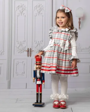 Caramelo Red Check Bow Dress with Hairband