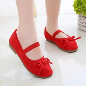 Child Kids Shoes Girls bow-knot princess shoes chaussure fille Soft bottom Girls single shoes 3 4 5 6 7 8 9 10 11 12-15Year Old