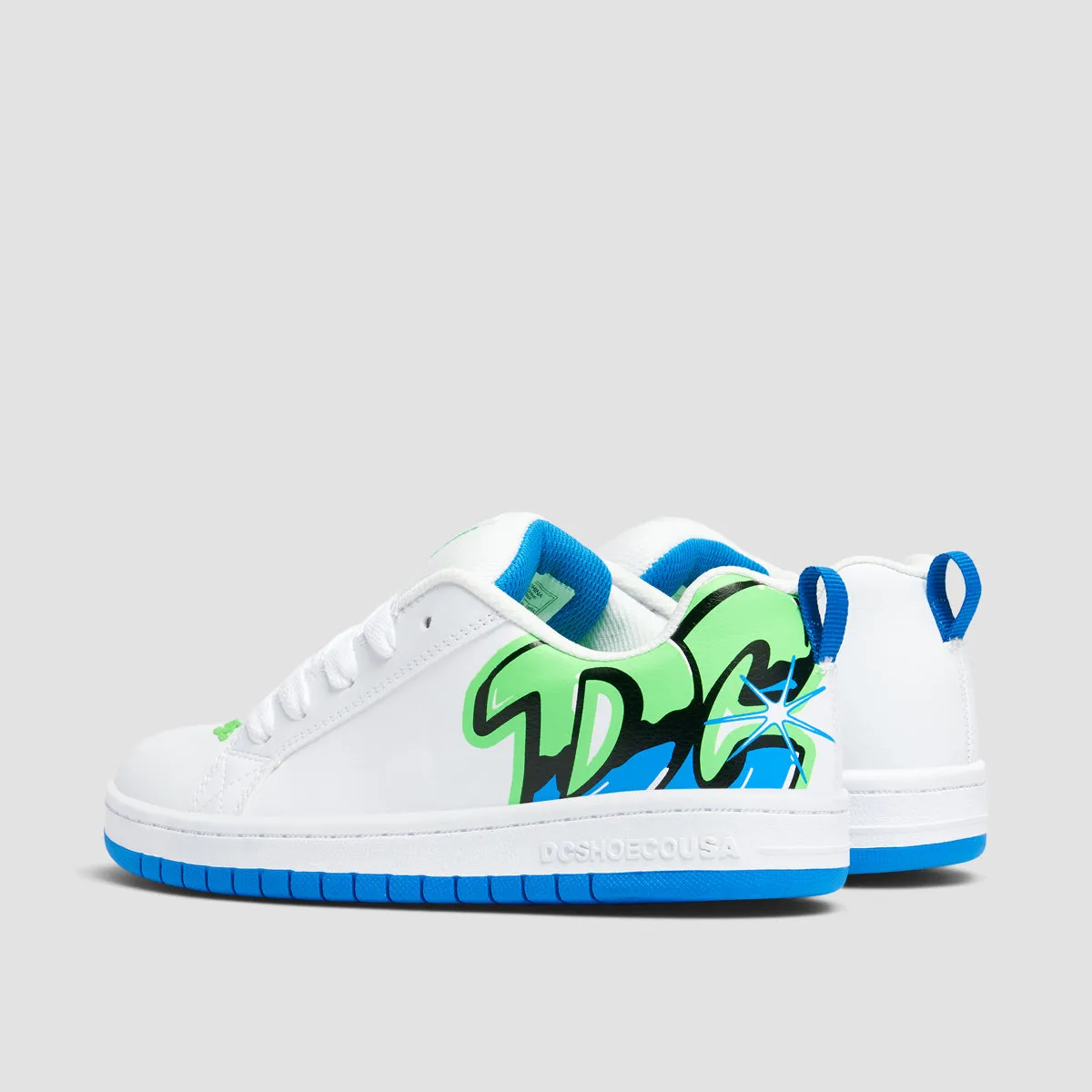 DC Court Graffik Shoes - White/Graffiti Print - Kids