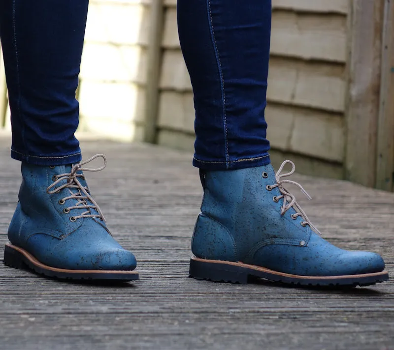 Everest Cork Lace-up Boots - Blue