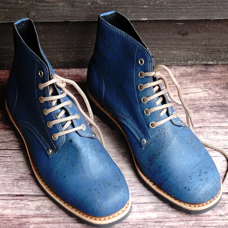 Everest Cork Lace-up Boots - Blue