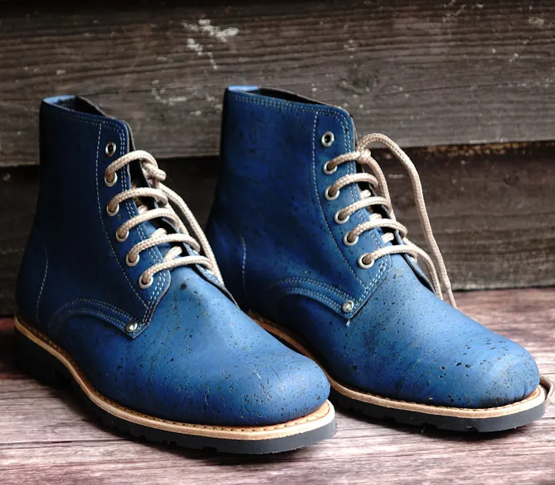 Everest Cork Lace-up Boots - Blue