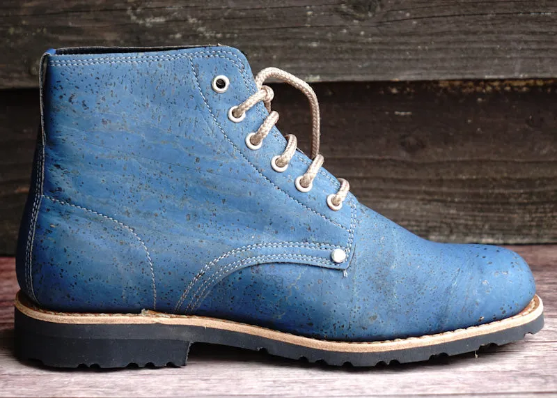 Everest Cork Lace-up Boots - Blue