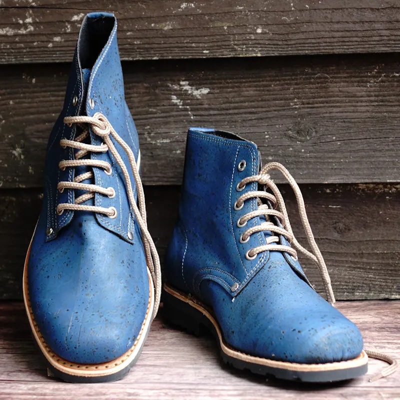 Everest Cork Lace-up Boots - Blue