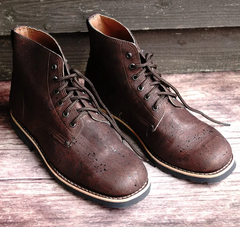 Everest Cork Lace-up Boots - Brown