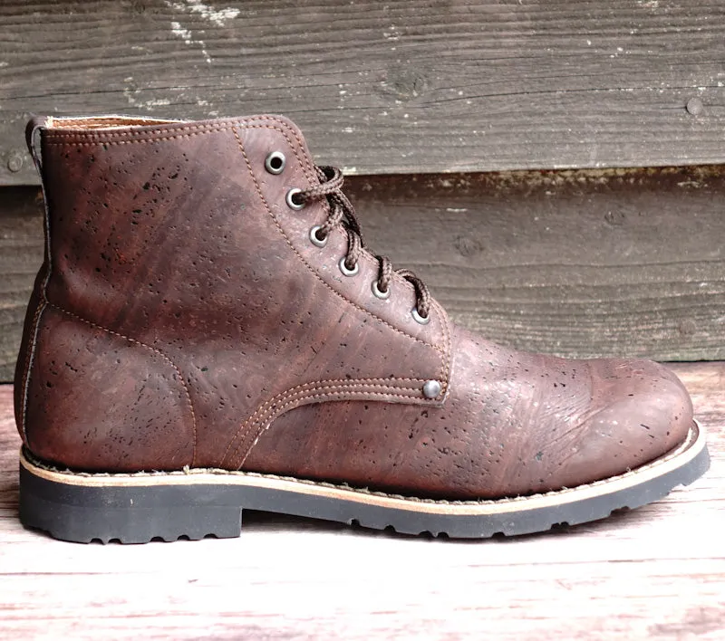 Everest Cork Lace-up Boots - Brown