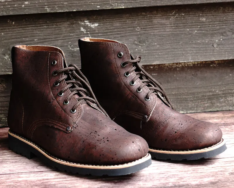 Everest Cork Lace-up Boots - Brown