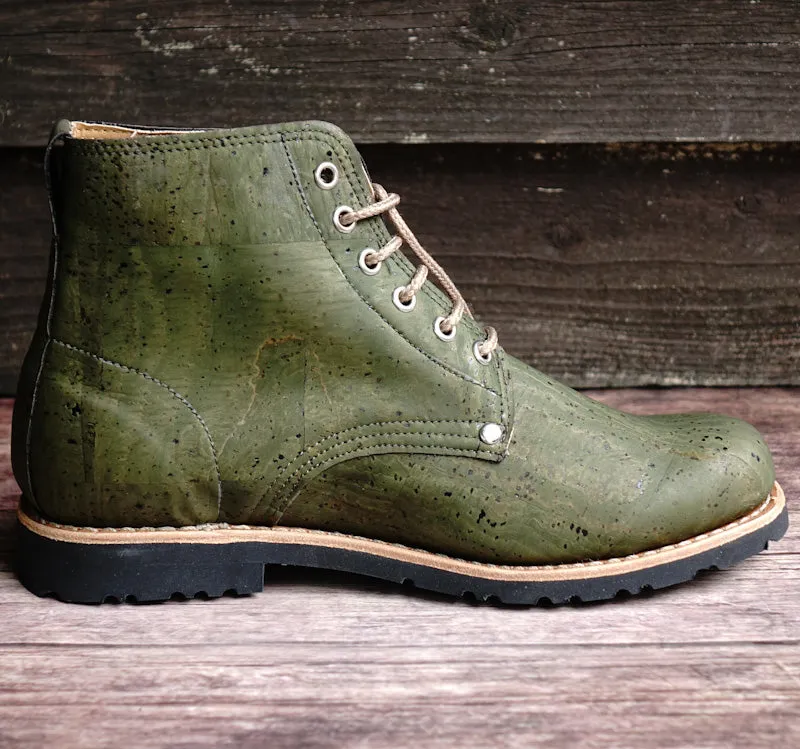 Everest Cork Lace-up Boots - Jungle Green