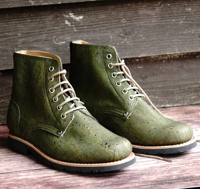 Everest Cork Lace-up Boots - Jungle Green