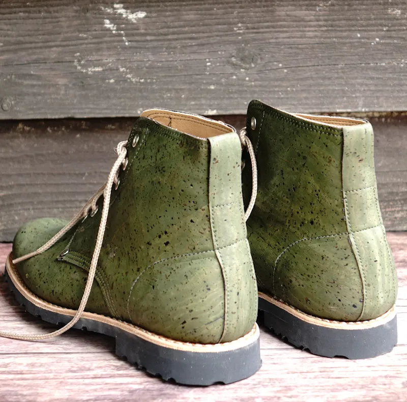 Everest Cork Lace-up Boots - Jungle Green