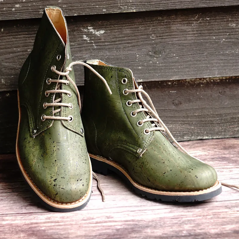 Everest Cork Lace-up Boots - Jungle Green