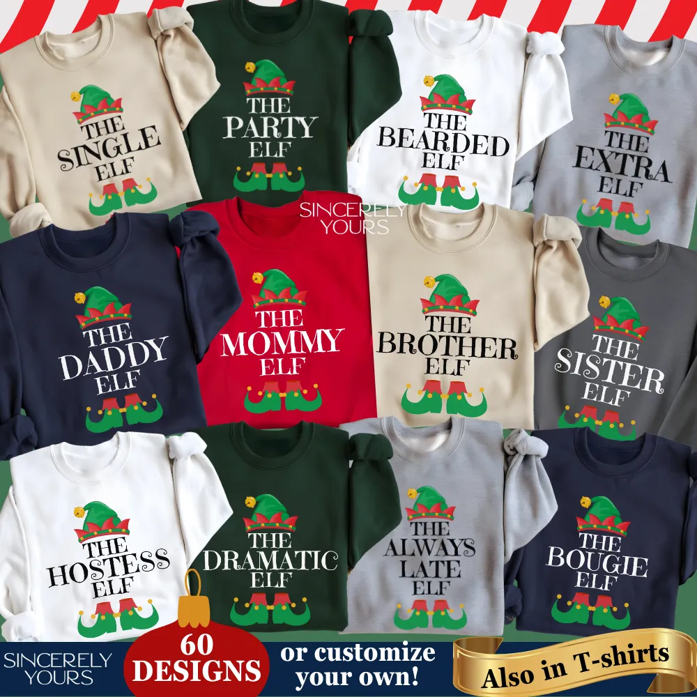 Family Matching Holiday Elf Shirts