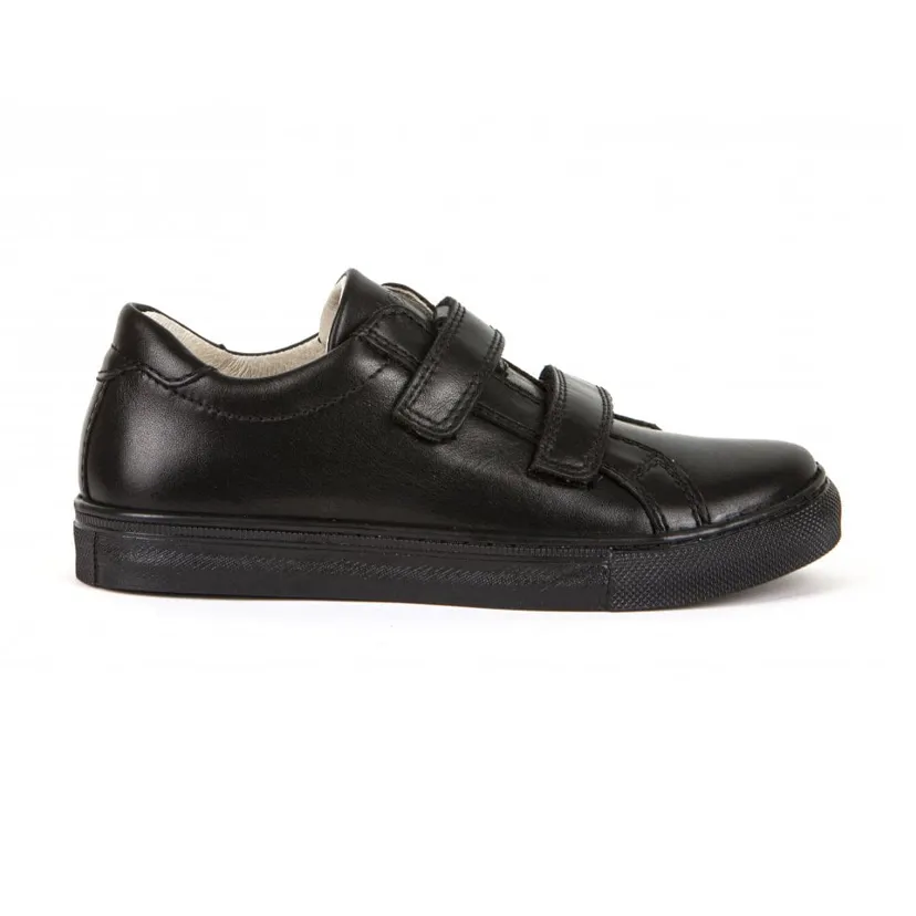 Froddo Black leather Velcro School Shoes
