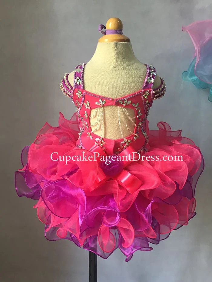 Fuchsia and Lilac Little Girls/Baby/Child/Infant/Toddler Glitz Pageant Dress