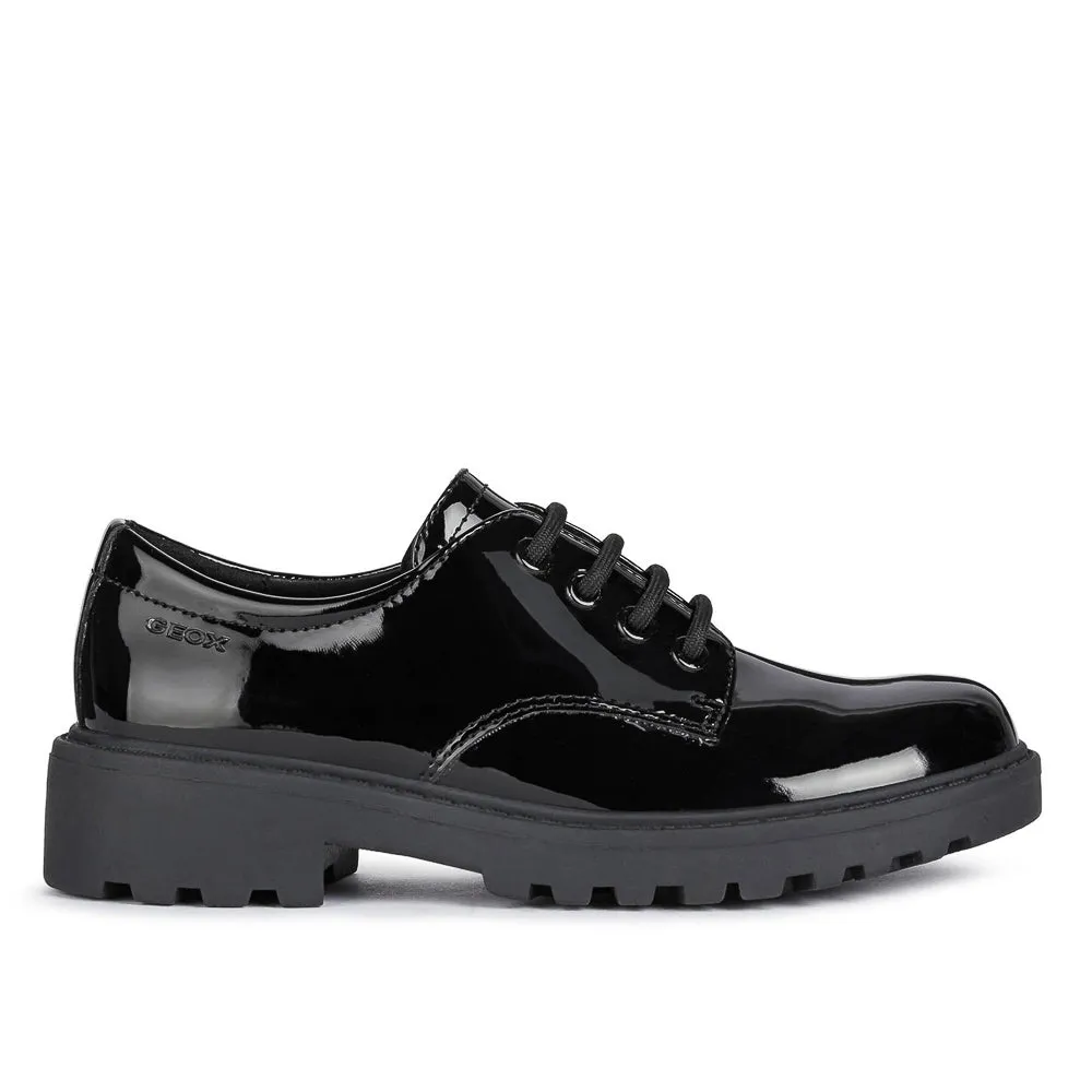 Geox Casey Black Lace Shoe Patent
