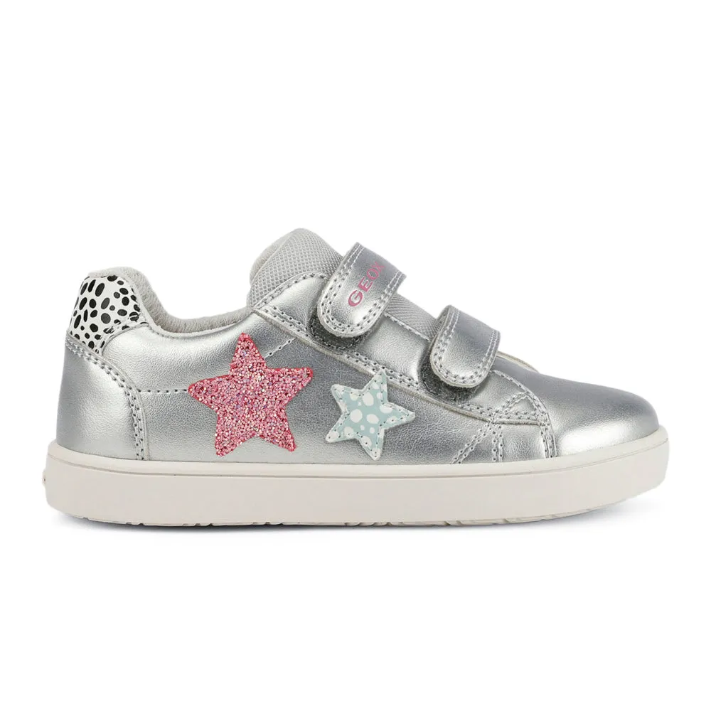Geox J Kathe Girl Lt Grey/Pink Trainers