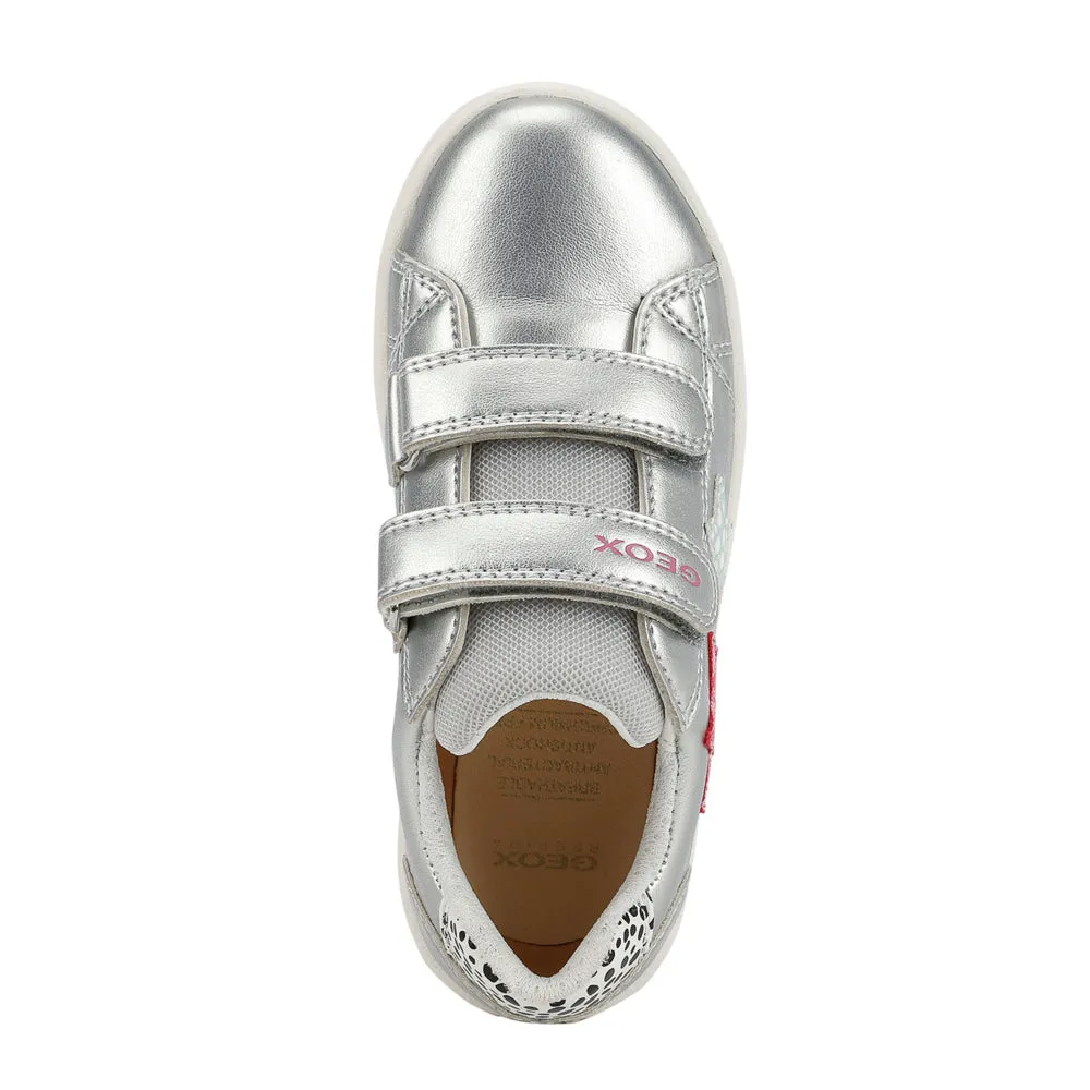 Geox J Kathe Girl Lt Grey/Pink Trainers