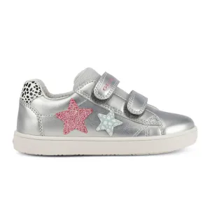 Geox J Kathe Girl Lt Grey/Pink Trainers