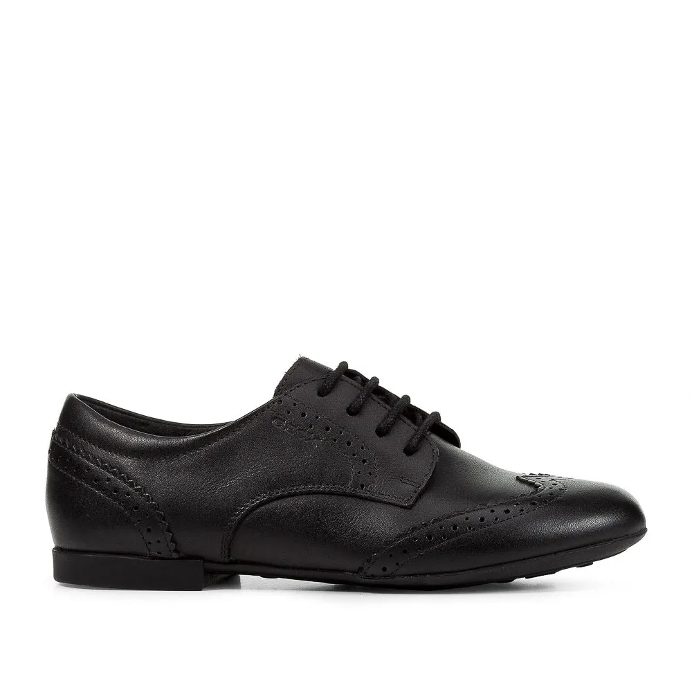 Geox Plie Black School Shoe