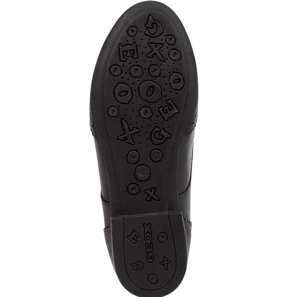 Geox Plie Black School Shoe