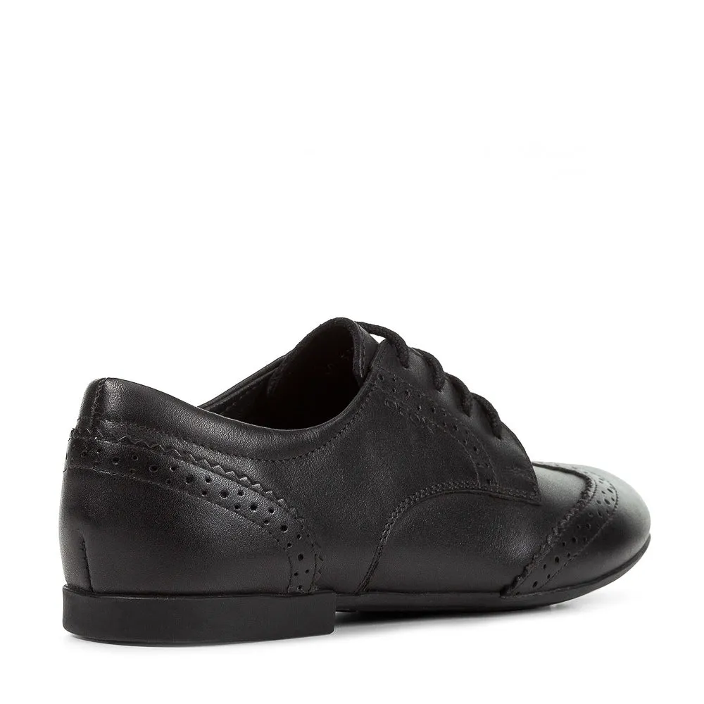 Geox Plie Black School Shoe