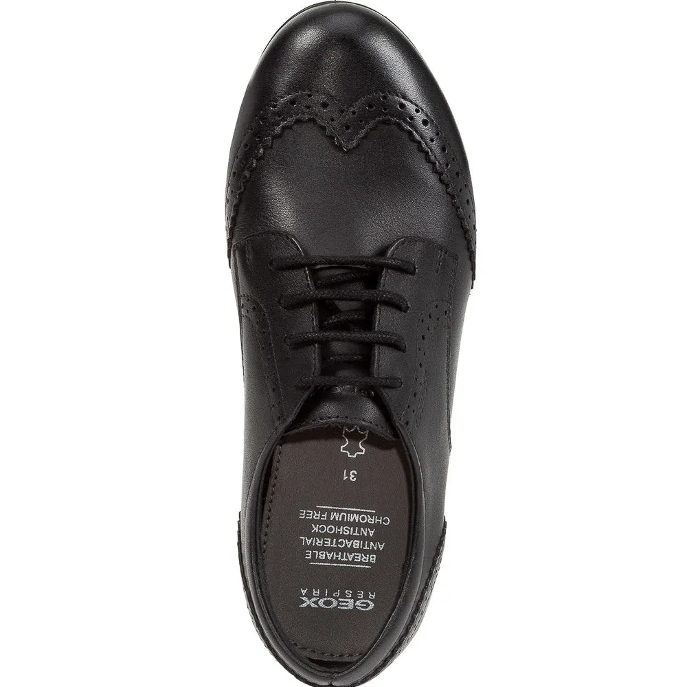 Geox Plie Black School Shoe