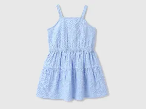Girls Checked Shoulder Strap Dress