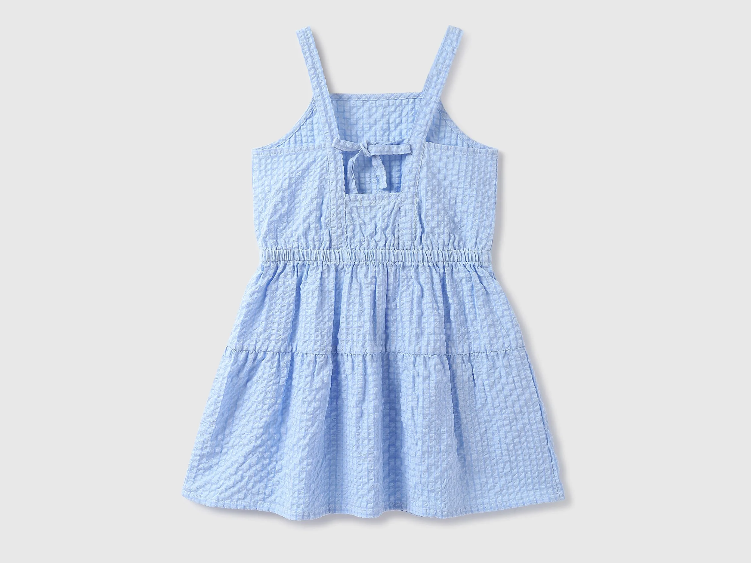Girls Checked Shoulder Strap Dress