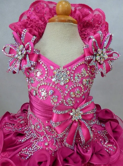 Glitz Beaded Bodice Little Princess Glitz Pageant Dress for birthday,wedding
