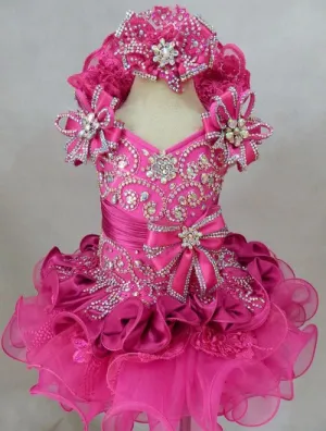 Glitz Beaded Bodice Little Princess Glitz Pageant Dress for birthday,wedding